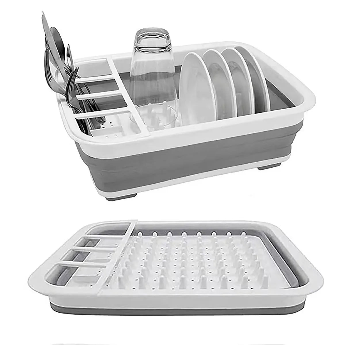Foldable Kitchen Dish Rack – Space-Saving Drain Tray for Plates & Bowls