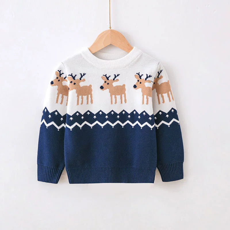 2025 Christmas Kids Sweaters – Autumn Winter Warm Cartoon Knitted Pullover | Boys & Girls Xmas Jumper Children’s Clothes