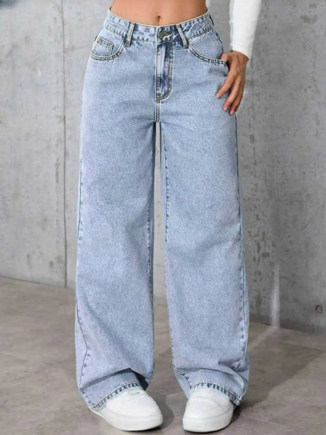 Women’s Wide-Leg Straight Denim Jeans