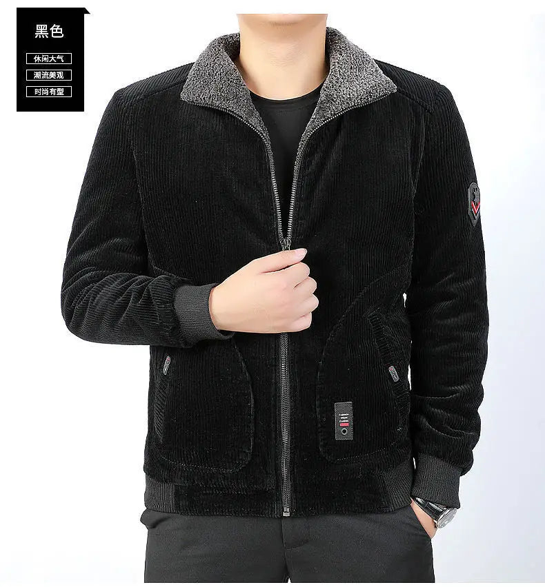 Men’s 2025 Winter Velvet-Thickened Corduroy Jacket