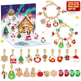 2025 24-Day Jewelry Countdown Calendar with 22 Gold Charm Beads & 2 Bracelets