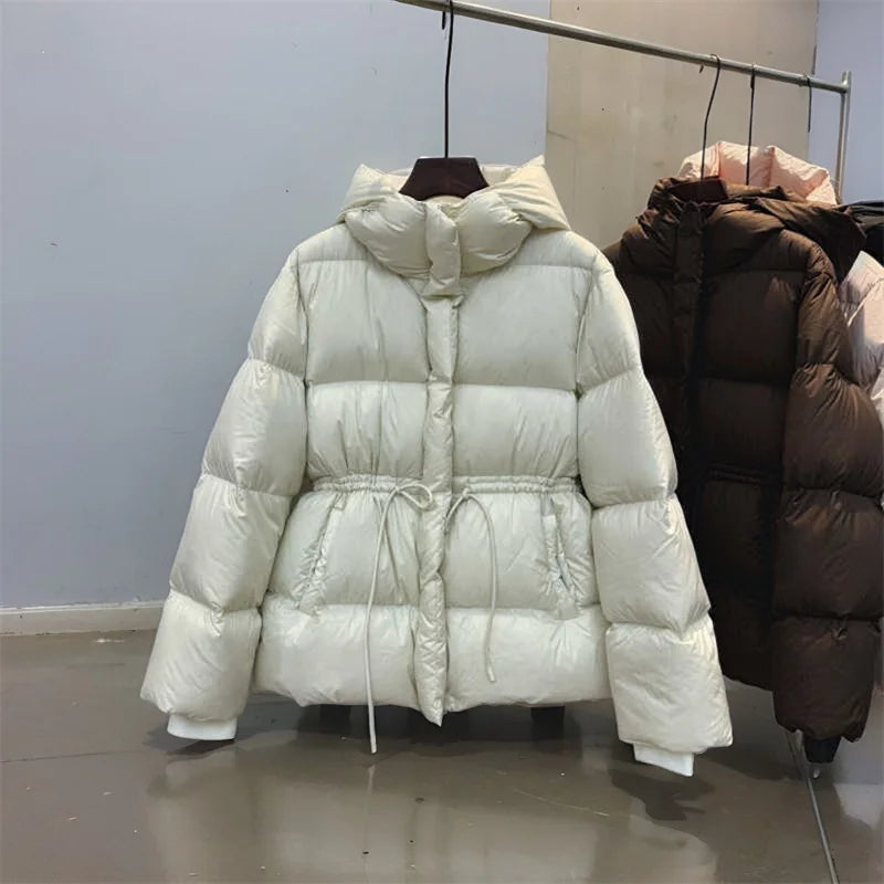 Women’s Winter Parka 2025 – Thick Down Cotton Hooded Coat | Warm Padded Short Jacket for Cold Weather