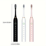 Rechargeable Smart Electric Toothbrush with 6 Modes & Replacement Heads