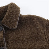 Women’s Reversible Autumn Jacket – Fur & Leather Overcoat | Corduroy Leather Coat Stylish Warm Outerwear