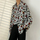 Men’s Japanese Retro Floral Long Sleeve Shirt