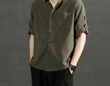 White Linen Cotton Half Sleeve Men’s Shirt