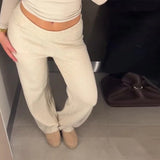 Brown V-Neck Knit Shirt and Pants