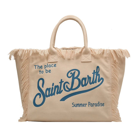 Women’s Denim Printed Beach Bag