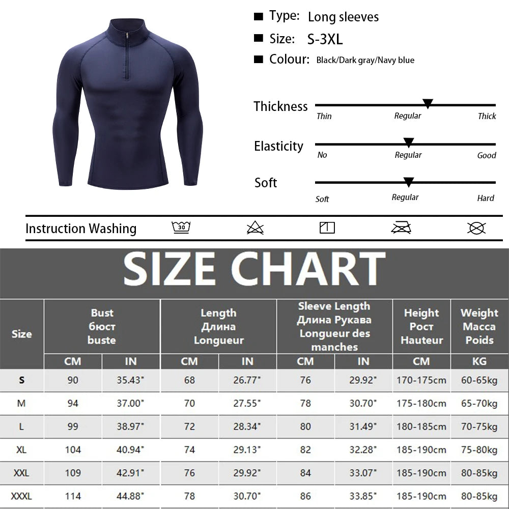 Men's Outdoor Compression Fitness Long Sleeve Training T-Shirt