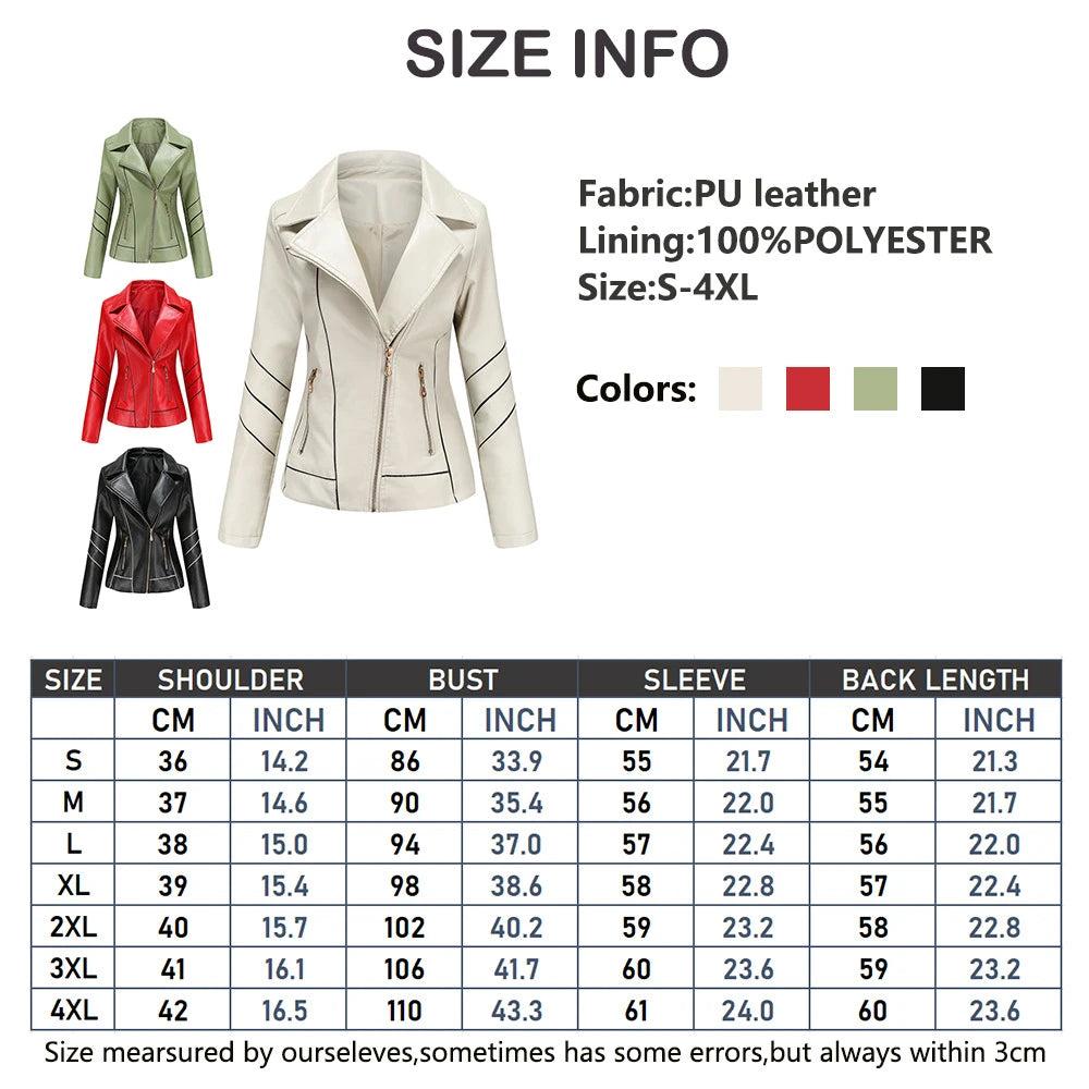 Women's PU Faux Leather Biker Jacket