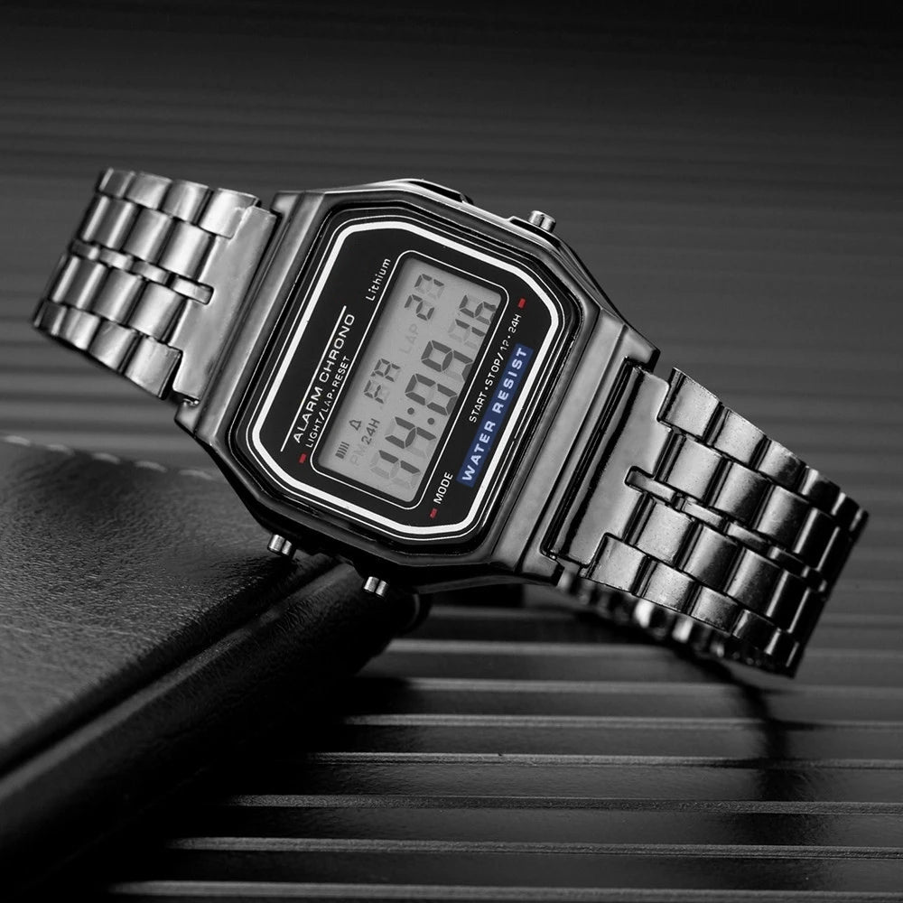 2025 Digital Sports Watches – Waterproof LED Wristwatch for Men & Women | Gold Casual Electronic Watch Relógio Homme Femme