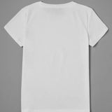 Funny Cat Women Summer White Print T-shirt