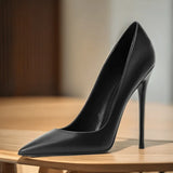 Women's Brown Leather - Corporate Pointed High Heels