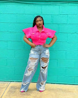 Sexy Elegant Women’s Splice Denim Jeans