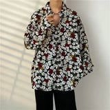 Men’s Japanese Retro Floral Long Sleeve Shirt