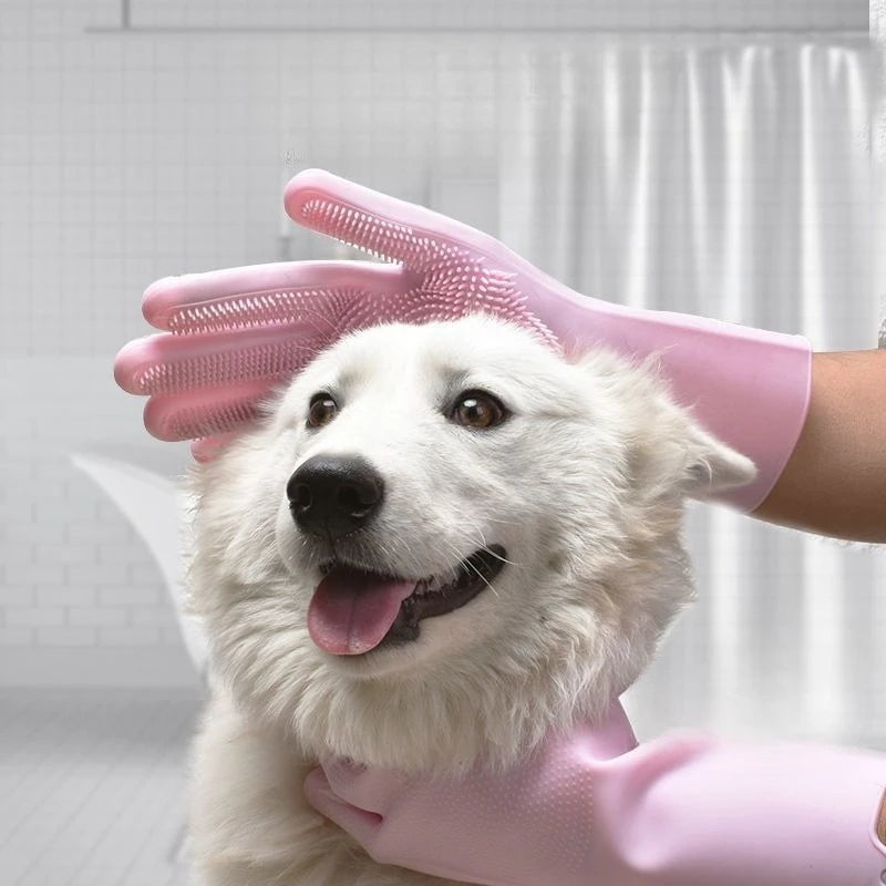 Pet Hair Removal Grooming Glove – Cat & Dog Cleaning, Bathing & Deshedding Scrubber