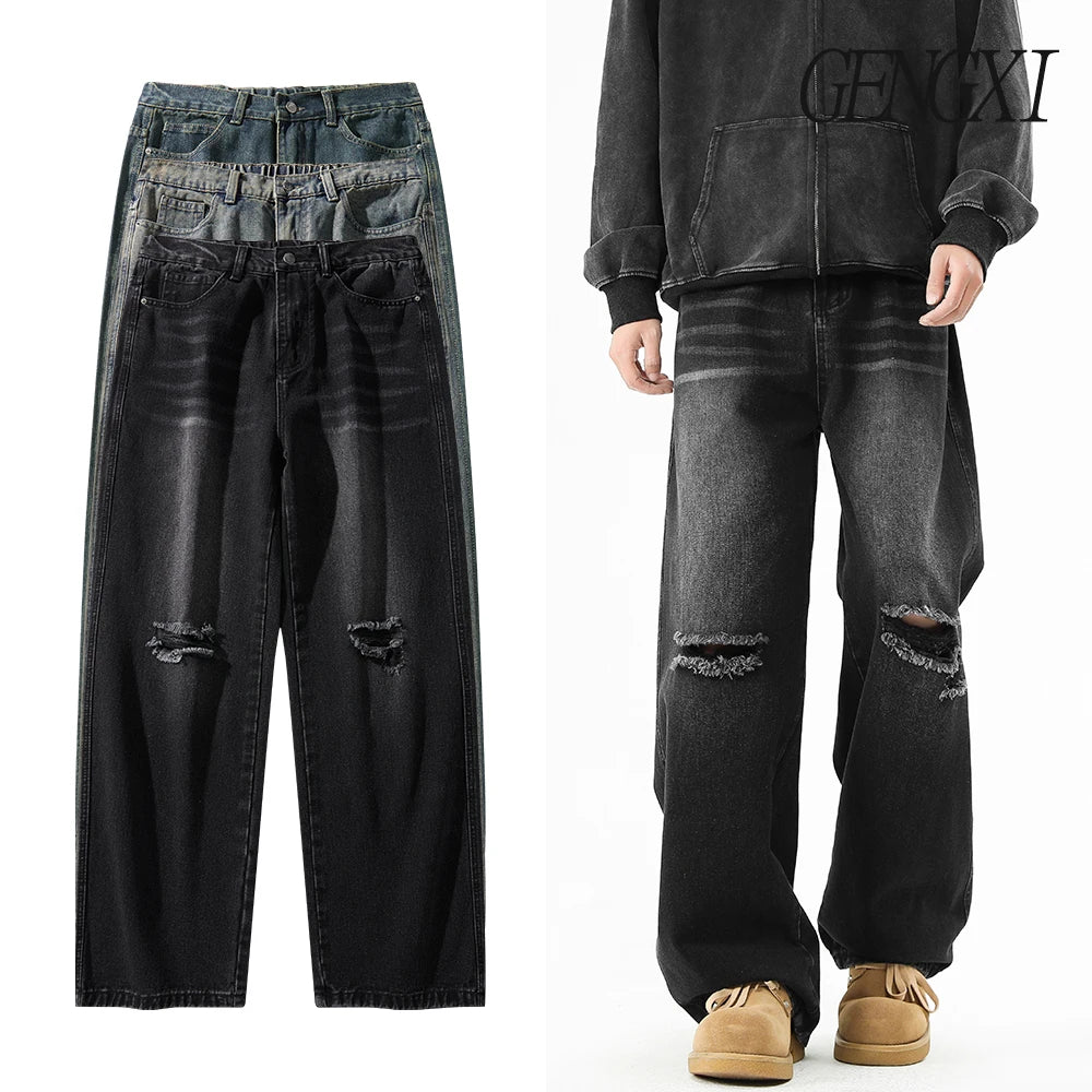 Trendy Men’s High Street Ripped Jeans