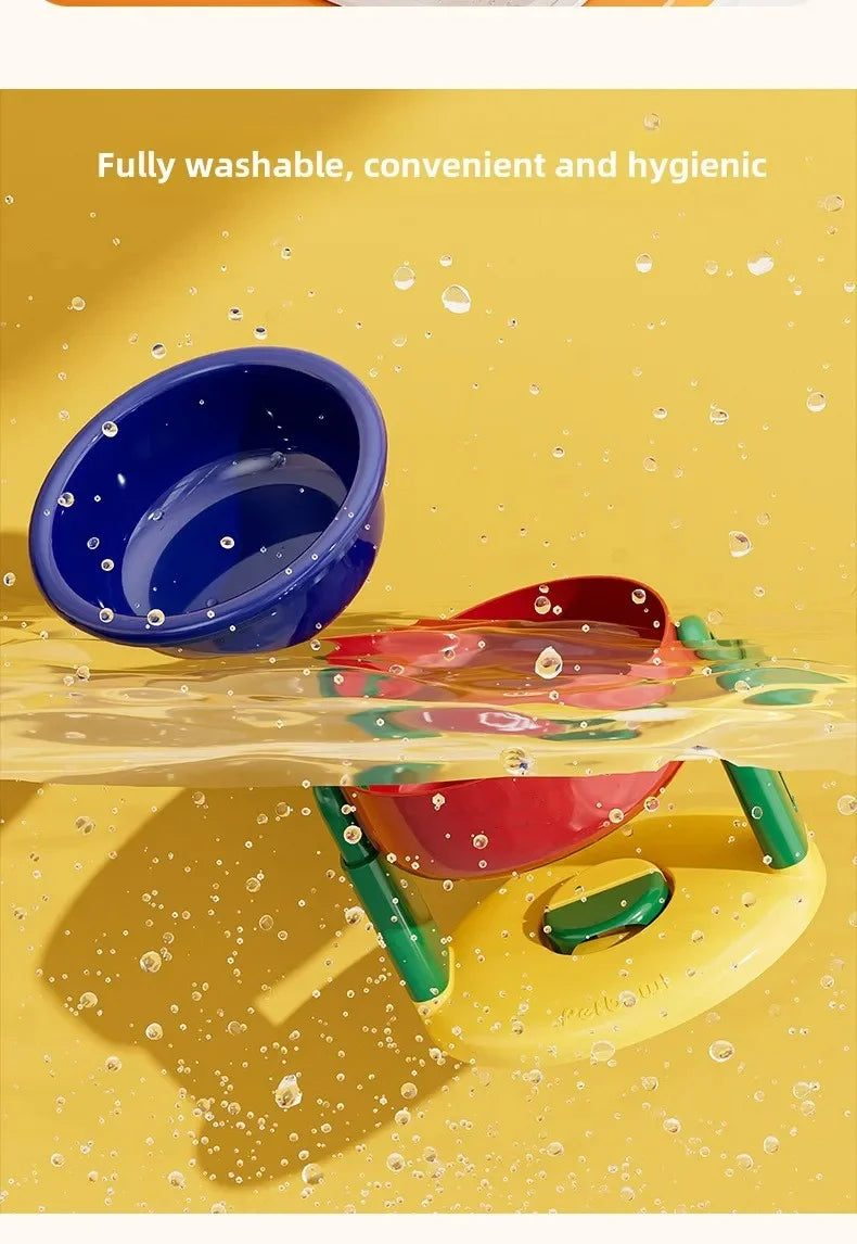 Comedero y bebedero plegable y ajustable en altura para mascotas – Soporte elevado para comida y agua para perros y gatos