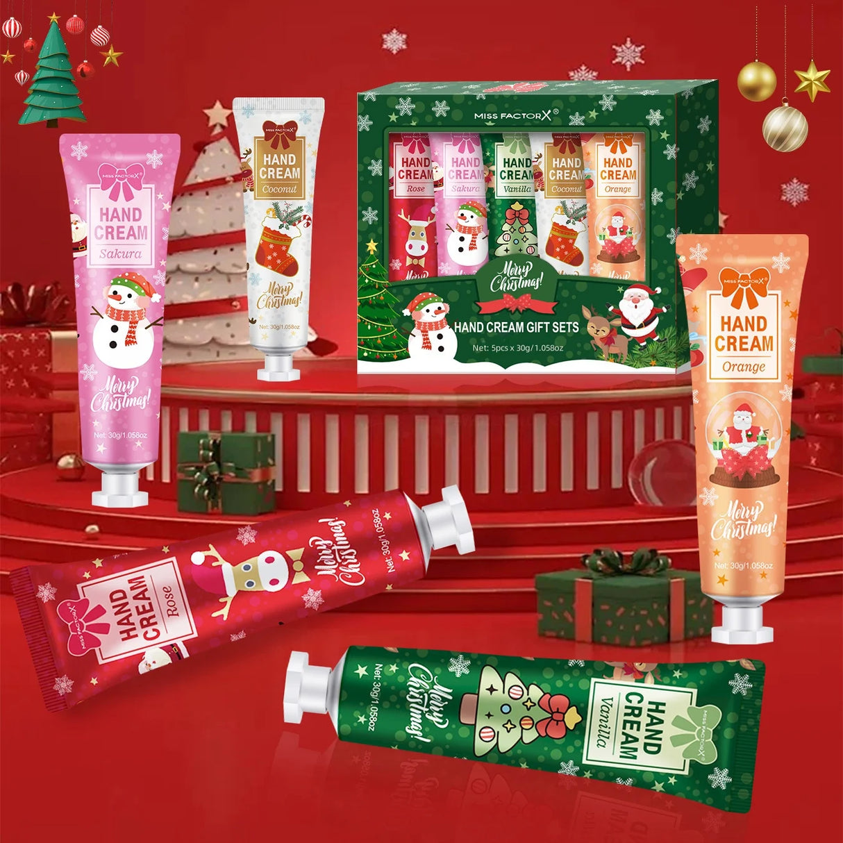 Christmas Gift 5-in-1 Travel Hand Cream Set