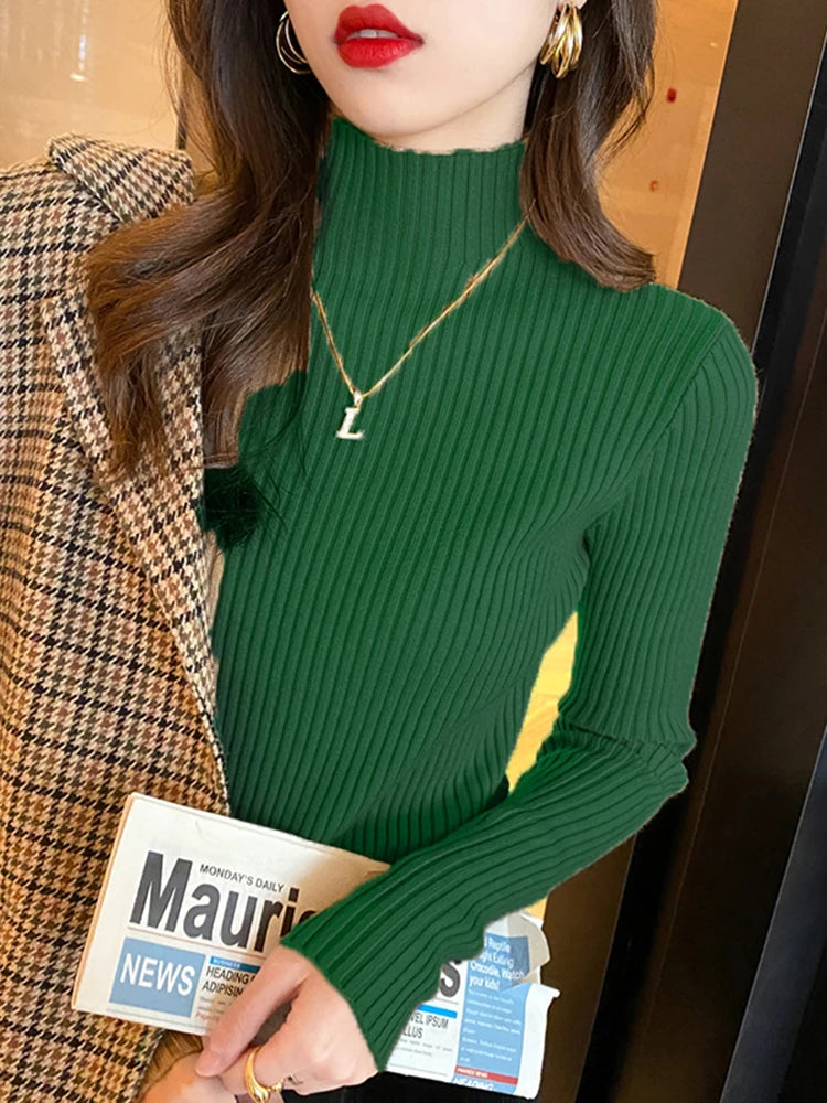Women Turtleneck Sweater Long Sleeve Top
