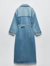 Blue Jean Denim Trench Coat for Women