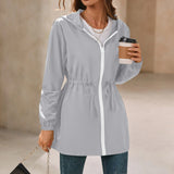 Women’s Waterproof Hiking Jacket – Hooded Outdoor Rain Poncho, Lightweight Windproof Raincoat for Travel & Camping