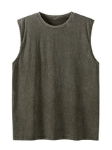Men’s Washed Cotton Loose Sleeveless Tank Top