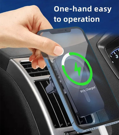 Car Phone Holder 30W Magnetic Wireless Charger for iPhone