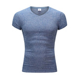 Men’s Summer V-Neck Breathable Tee – Casual Lightweight Short Sleeve Knitted Top | Soft Everyday Comfortable Shirt