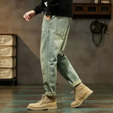 2025 New Men’s Loose Harem Jeans – Retro Solid Color Comfortable & Versatile Pants