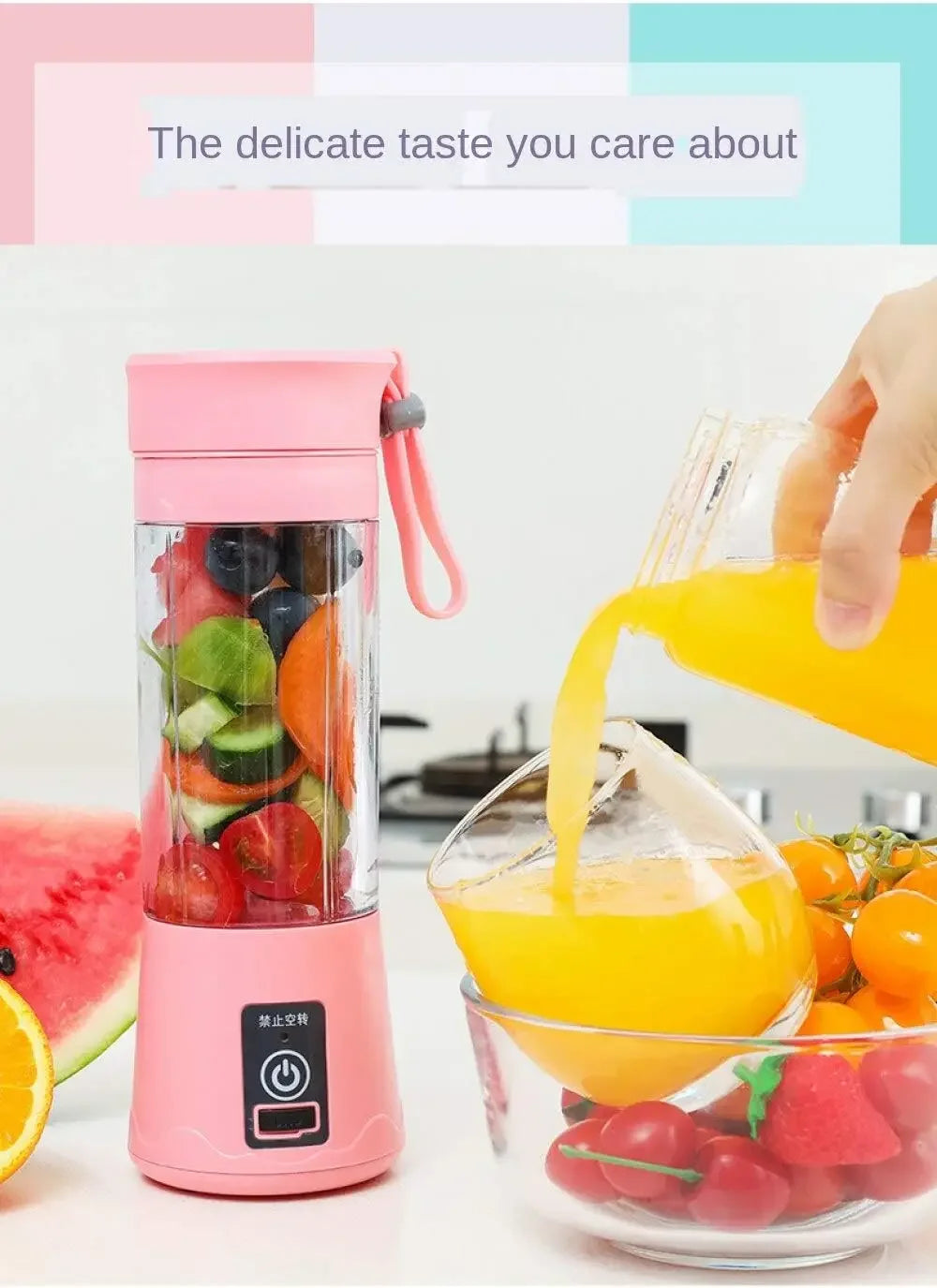 Mini Electric Juicer USB Rechargeable | Portable Smoothie & Milkshake Maker for Fresh Fruit, Orange & Lemon