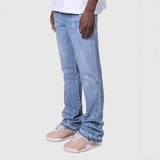 2025 Streetwear Men’s Washed Denim Jeans with Utility Pockets