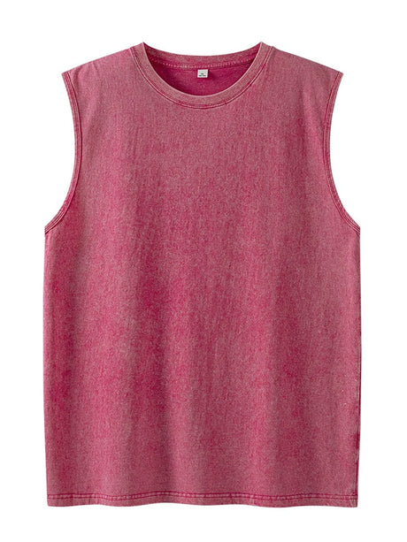 Men’s Washed Cotton Loose Sleeveless Tank Top