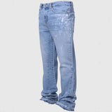 2025 Streetwear Men’s Washed Denim Jeans with Utility Pockets