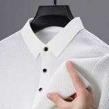 New Men's Elastic Checkered Short Sleeved Shirt