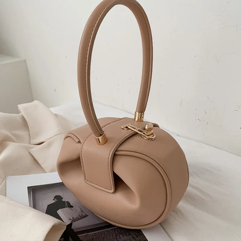 Stylish Round Ball PU Leather Mini Shoulder Handbag