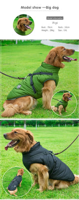 Large Pet Dog Jacket | Warm Winter Coat for Big Dogs