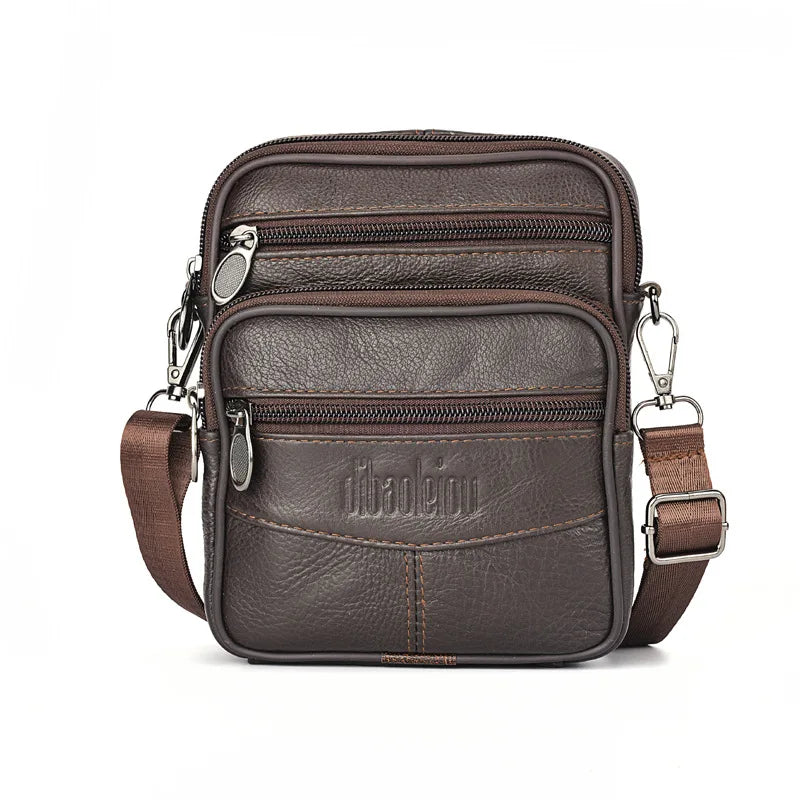 Trendy Men's Genuine Leather Crossbody Multifunctional Shoulder Bag