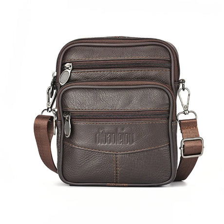 Trendy Men's Genuine Leather Crossbody Multifunctional Shoulder Bag