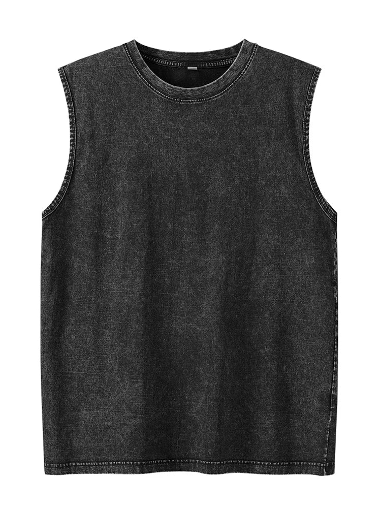 Men’s Washed Cotton Loose Sleeveless Tank Top