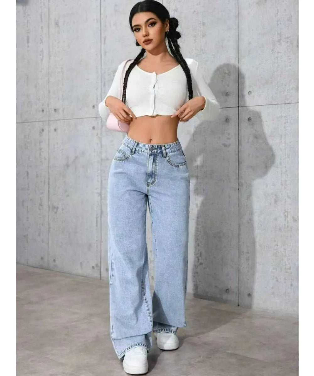 Women’s Wide-Leg Straight Denim Jeans