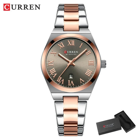 Women’s Small Face Watch – Stainless Steel Analog Quartz Watch with Calendar | Waterproof Ladies Wristwatch