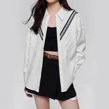 Sexy Women’s Printed Shirt – 2025 Loose Lapel Long Sleeve Single-Breasted Streetwear Top