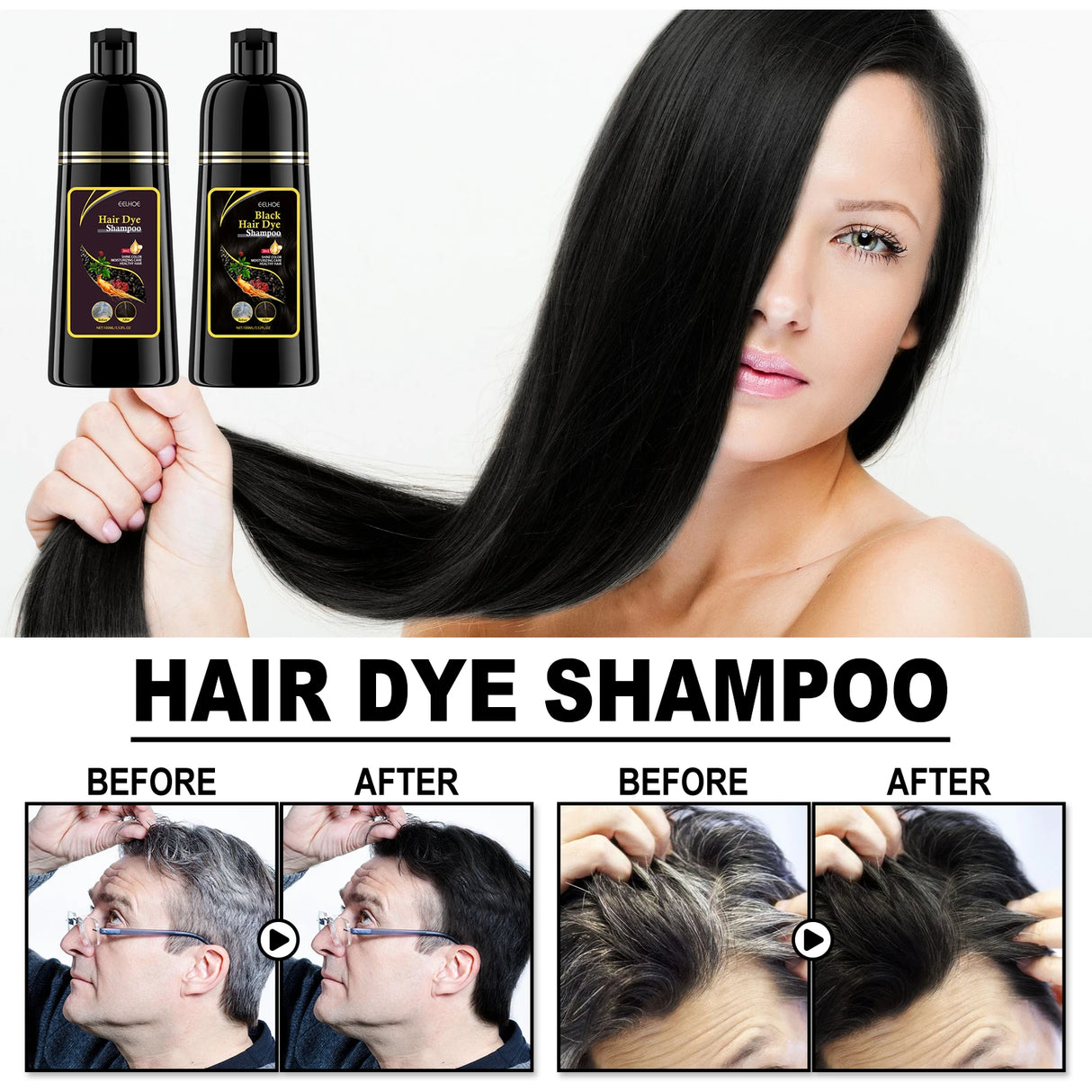 3 in 1 100ml Natural Plant Hair Dye Shampoo