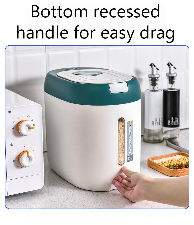 XIAOGUI 5KG/10KG Rice Dispenser – Airtight Kitchen Storage Container for Rice, Cereal & Dry Foods