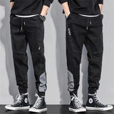 Men’s Baggy Harem Jeans Streetwear Loose Fit Tapered Moto Pants