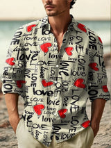 Men’s Fashion Artistic Printed Linen Shirt