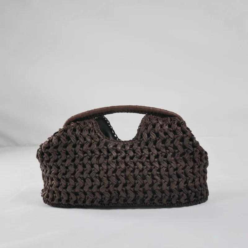 Women’s Raffia Straw Woven Chain Shoulder Crossbody Bag
