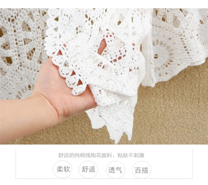 Women’s 2025 Lace Hollow Out Knitted Top