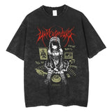 Anime Gothic Printed Oversized T-Shirt for Men